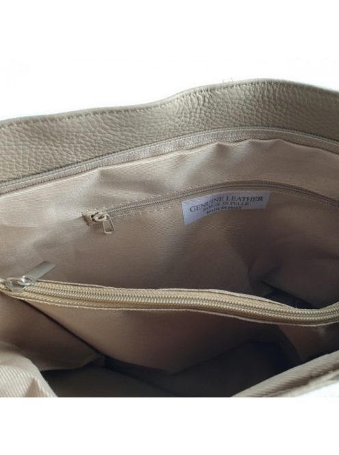 Olasz női bőrtáska egyszerű crossbody fehér bézs