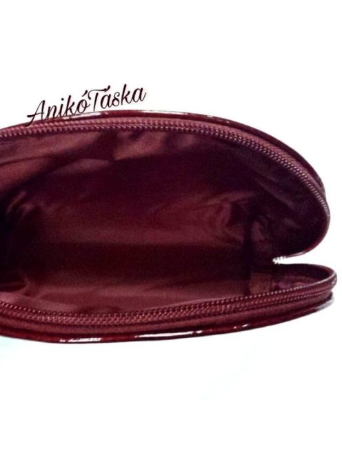 Női neszesszer smink táska piros lakk bőr kicsi