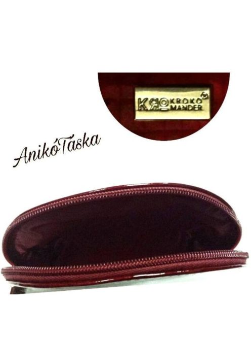 Női neszesszer smink táska piros lakk bőr kicsi