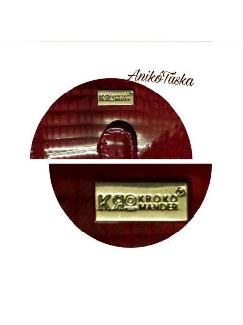 Patentos piros lakk bőr bankkártya tartó Kroko