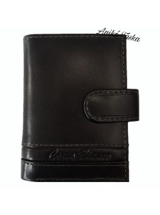 Patentos bőr kártya tartó fekete CorvoBianco