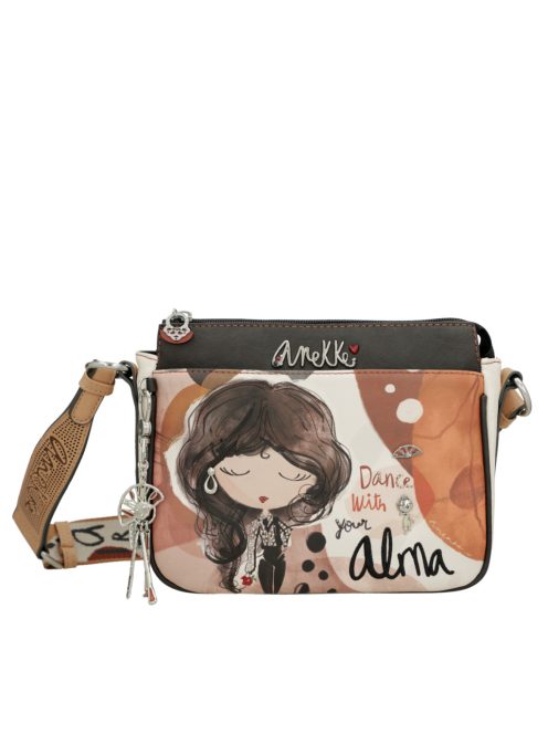 Anekke átvetős lapos oldaltáska Alma