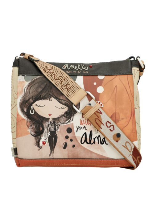 Anekke átvetős lapos női táska Alma