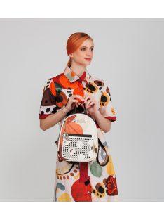 Anekke íves hátitáska Lunares pöttyös fehér