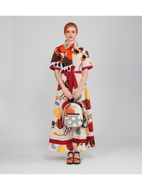 Anekke íves hátitáska Lunares pöttyös fehér