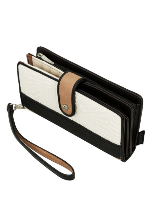 Anekke sokkártyatartós nagy, hosszú pénztárca plusz irattartóval Alma