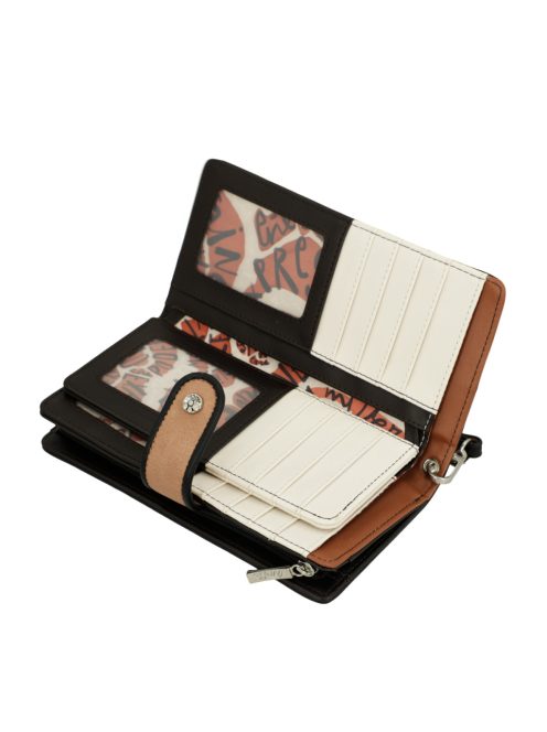 Anekke sokkártyatartós nagy, hosszú pénztárca plusz irattartóval Alma