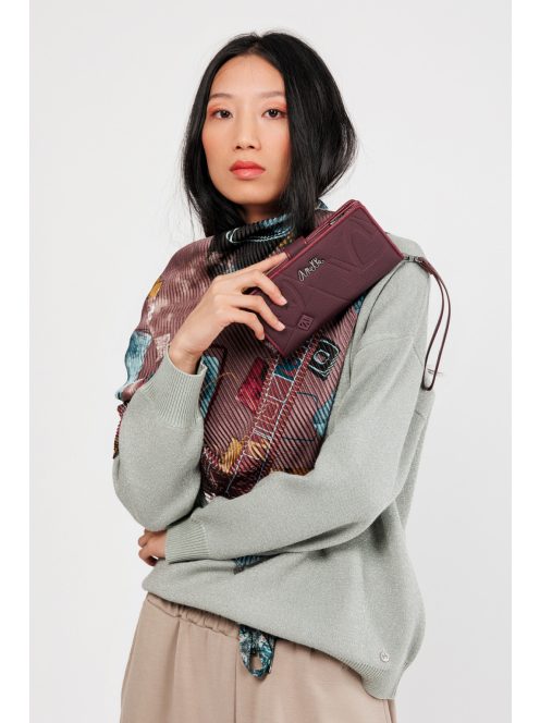 Anekke sok kártyatartós hosszú pénztárca Evolúció bordó