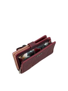   Anekke sok kártyatartós hosszú pénztárca Evolúció bordó