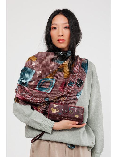 Anekke sok kártyatartós hosszú pénztárca Evolúció bordó