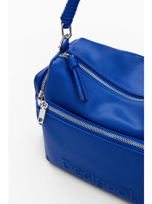 Desigual 3D logós bowling stílusú cserélhető pántos kézitáska királykék