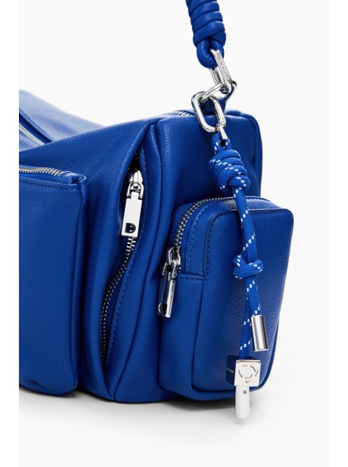 Desigual 3D logós bowling stílusú cserélhető pántos kézitáska királykék