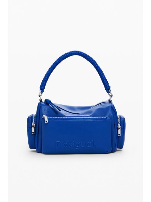 Desigual 3D logós bowling stílusú cserélhető pántos kézitáska királykék