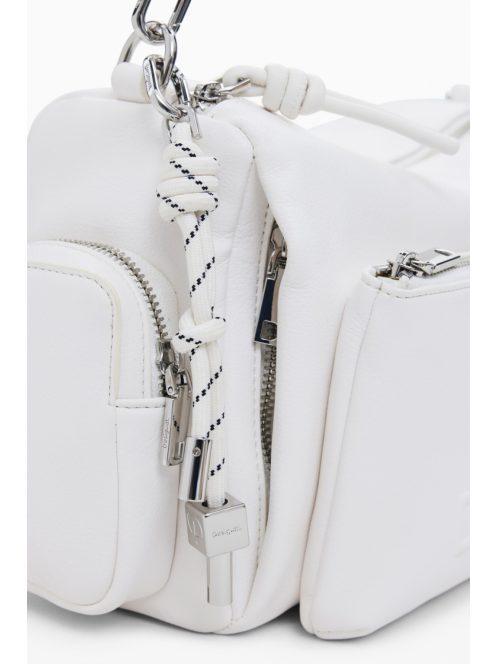 Desigual 3D logós bowling stílusú cserélhető pántos kézitáska törtfehér 