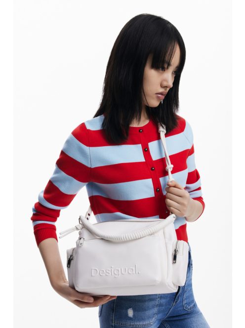 Desigual 3D logós bowling stílusú cserélhető pántos kézitáska törtfehér 