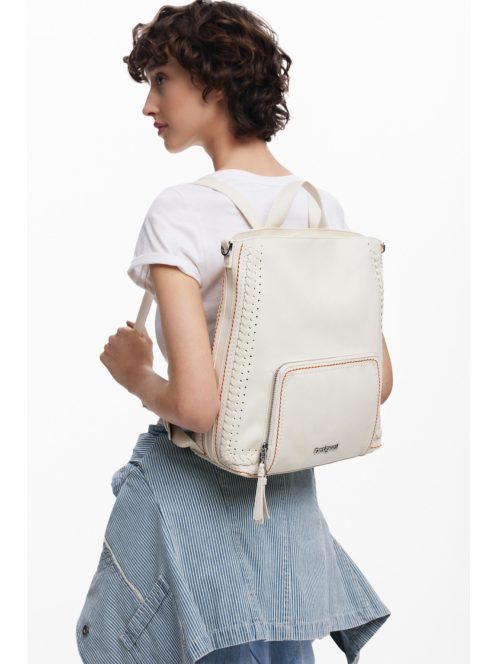 Desigual 2 in 1 nagy hátizsák válltáska hímzett törtfehér