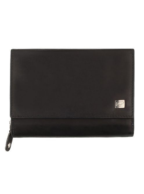 Kadro sok kártyatartós nagy aprós női mattbőr pénztárca fekete