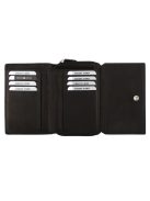 Kadro sok kártyatartós nagy aprós női mattbőr pénztárca fekete