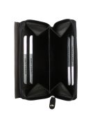 Kadro sok kártyatartós nagy aprós női mattbőr pénztárca fekete