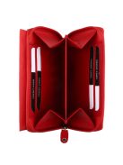 Kadro sok kártyatartós nagy aprós női mattbőr pénztárca Piros