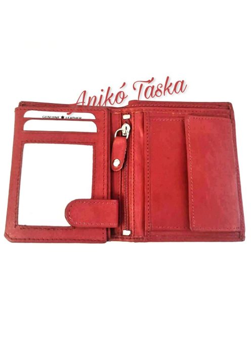 Kadro álló fazonú bőr női kis irattárca piros