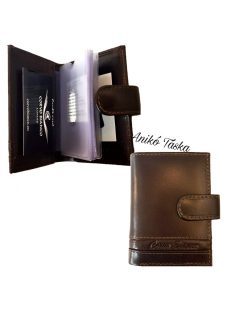 Patentos bőr kártya tartó barna CorvoBianco