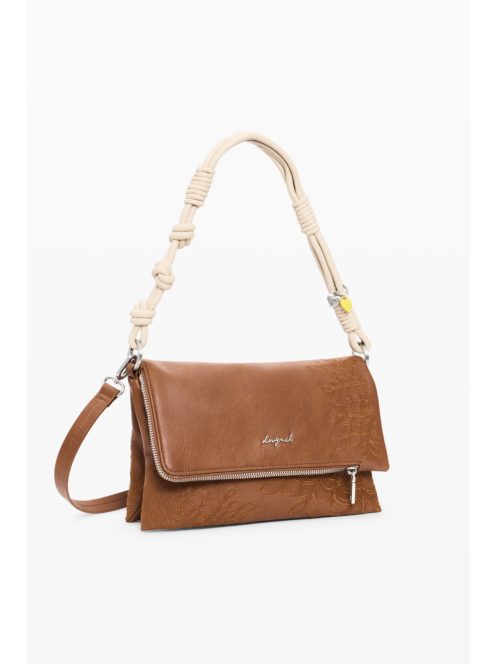 Desigual fedeles lapos válltáska hímzett camel barna