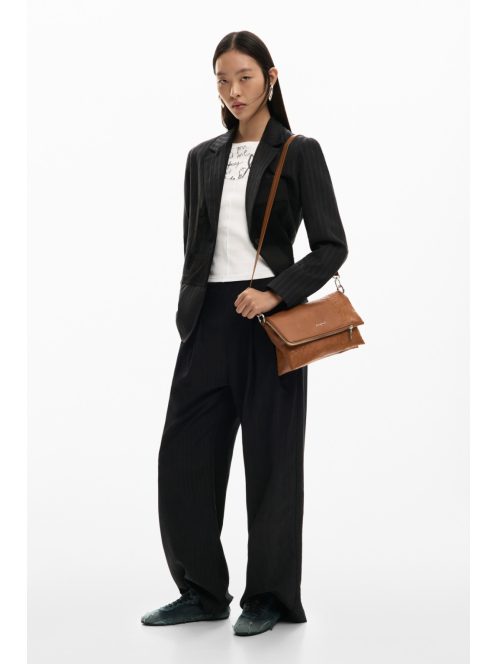 Desigual fedeles lapos válltáska hímzett camel barna