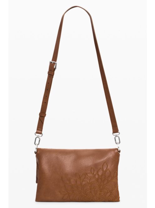 Desigual fedeles lapos válltáska hímzett camel barna