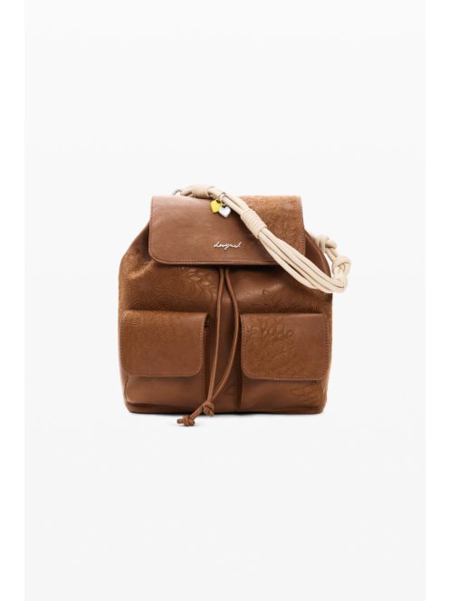 Desigual fedeles hátizsák és/vagy válltáska hímzett camel barna