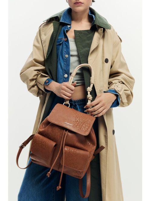 Desigual fedeles hátizsák és/vagy válltáska hímzett camel barna