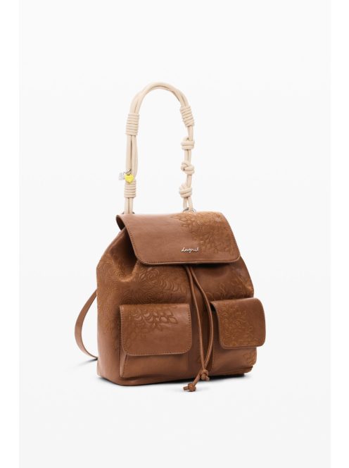 Desigual fedeles hátizsák és/vagy válltáska hímzett camel barna
