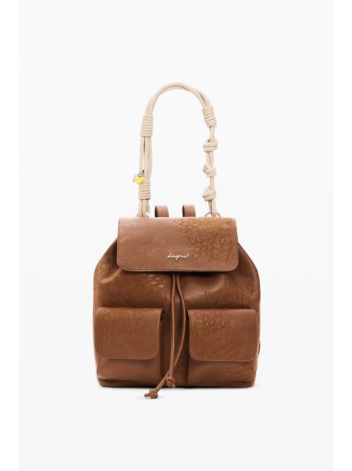 Desigual fedeles hátizsák és/vagy válltáska hímzett camel barna