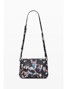 Desigual fedeles fonott válltáska virágos fekete 