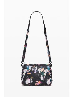 Desigual fedeles fonott válltáska virágos fekete 