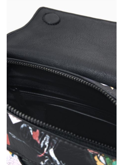 Desigual fedeles fonott válltáska virágos fekete 