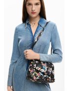 Desigual fedeles fonott válltáska virágos fekete 