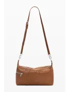 Desigual közepes válltáska cserélhető vállpántokkal hímzett camel barna