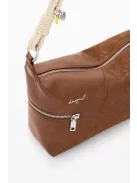 Desigual közepes válltáska cserélhető vállpántokkal hímzett camel barna