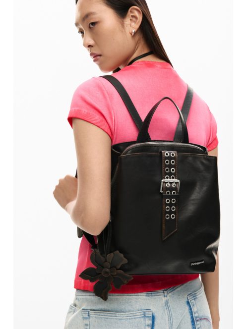 Desigual 3 részes hátizsák virággal sötét barna