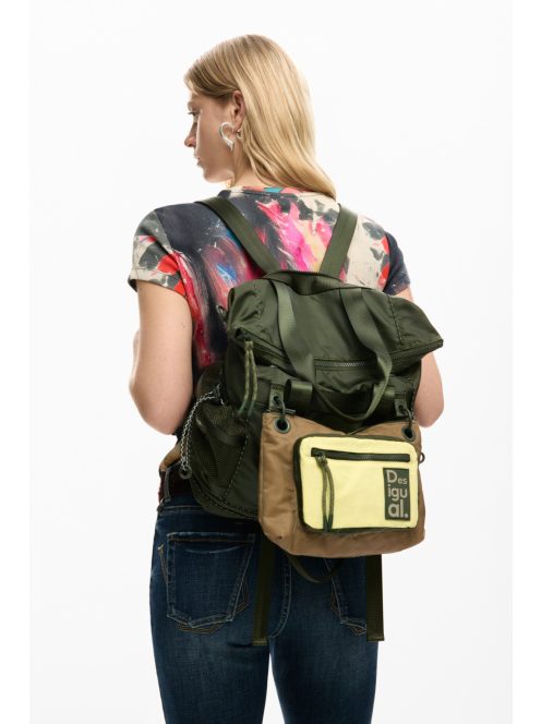 Desigual nagy VOYAGER hátizsák és/vagy válltáska bővíthető khaki zöld