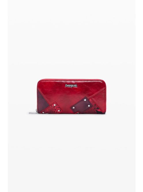 Desigal nagy pénztárca körbe cipzáras piros