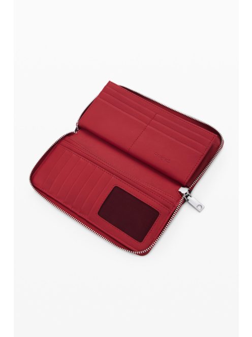 Desigal nagy pénztárca körbe cipzáras piros