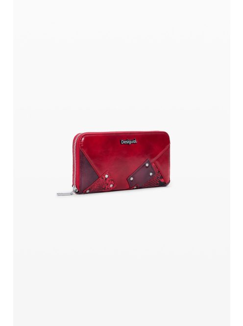 Desigal nagy pénztárca körbe cipzáras piros