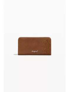 Desigual közepes hímzett pénztárca camel barna