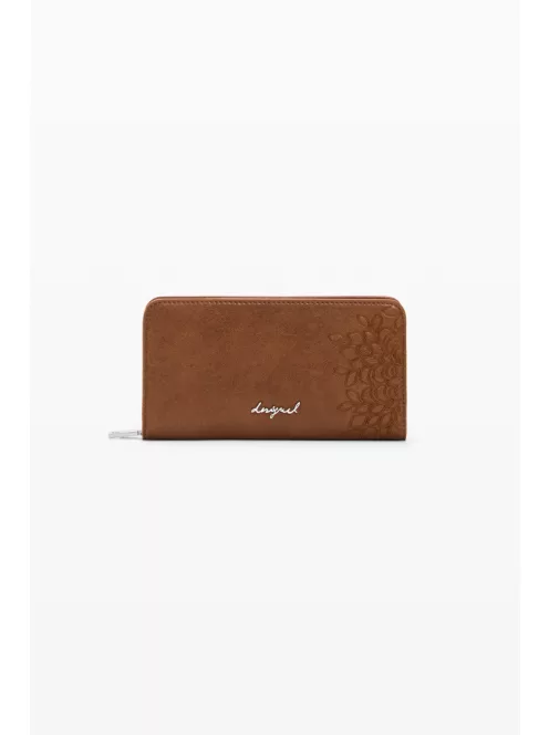 Desigual közepes hímzett pénztárca camel barna