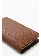 Desigual közepes hímzett pénztárca camel barna