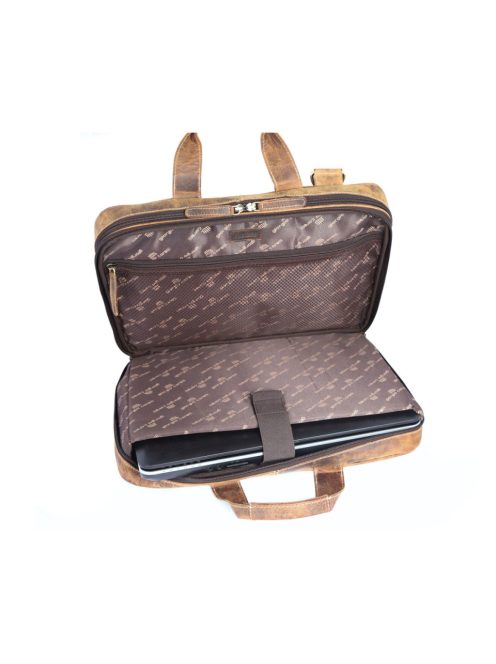 Giorgio Carelli zsírosbőr férfi laptoptáska vállra akasztahtó hosszúpánttal