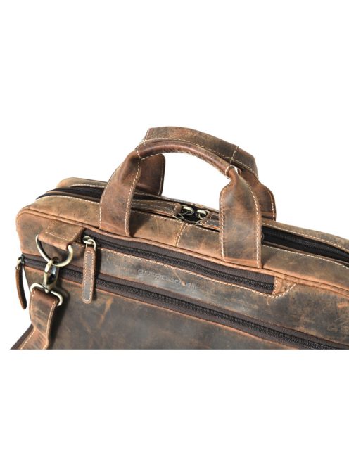 Giorgio Carelli zsírosbőr férfi laptoptáska vállra akasztahtó hosszúpánttal