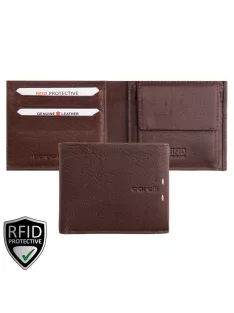 Giorgio Carelli férfi bőr pénztárca fekvő RFID barna